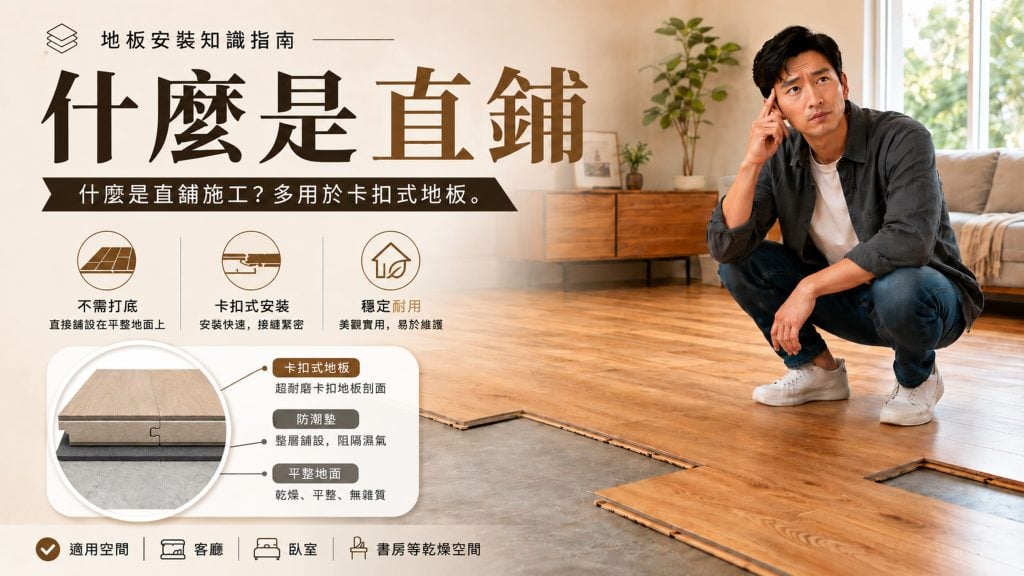 什麼是直鋪施工？多用於卡扣式地板。