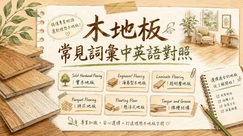 木地板常見詞彙中英語對照