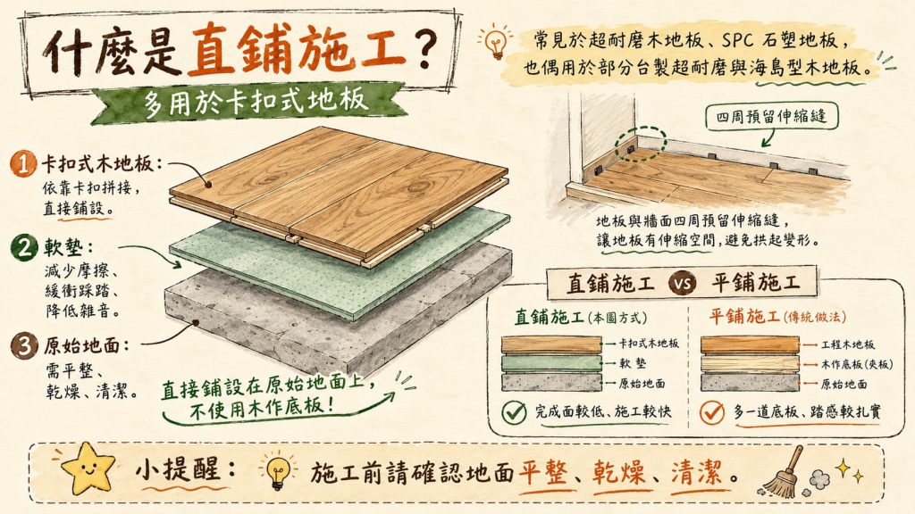 直鋪施工