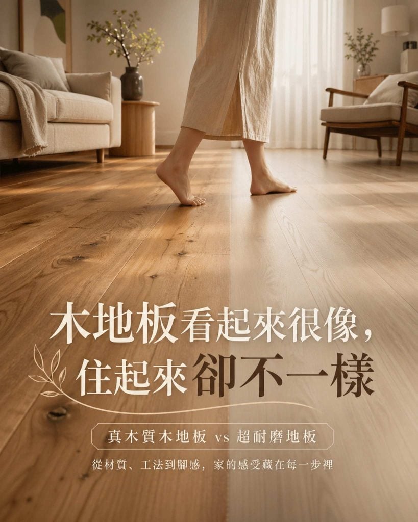 木地板看起來很像，住感大不同